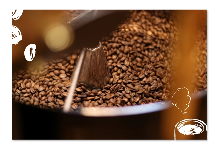 珈琲豆を焙煎した画像